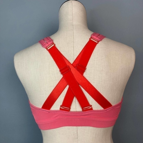 FABLETICS Belle High Impact Sports Bra in Sunset Bonfire Women's Size S Strappy - Picture 5 of 12